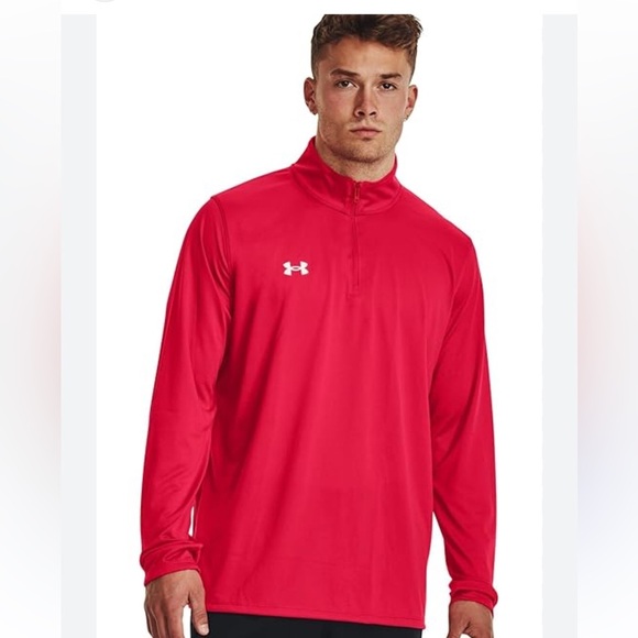 Under Armour Heat Gear Red pullover size XL quarter zip polyester - Picture 1 of 7